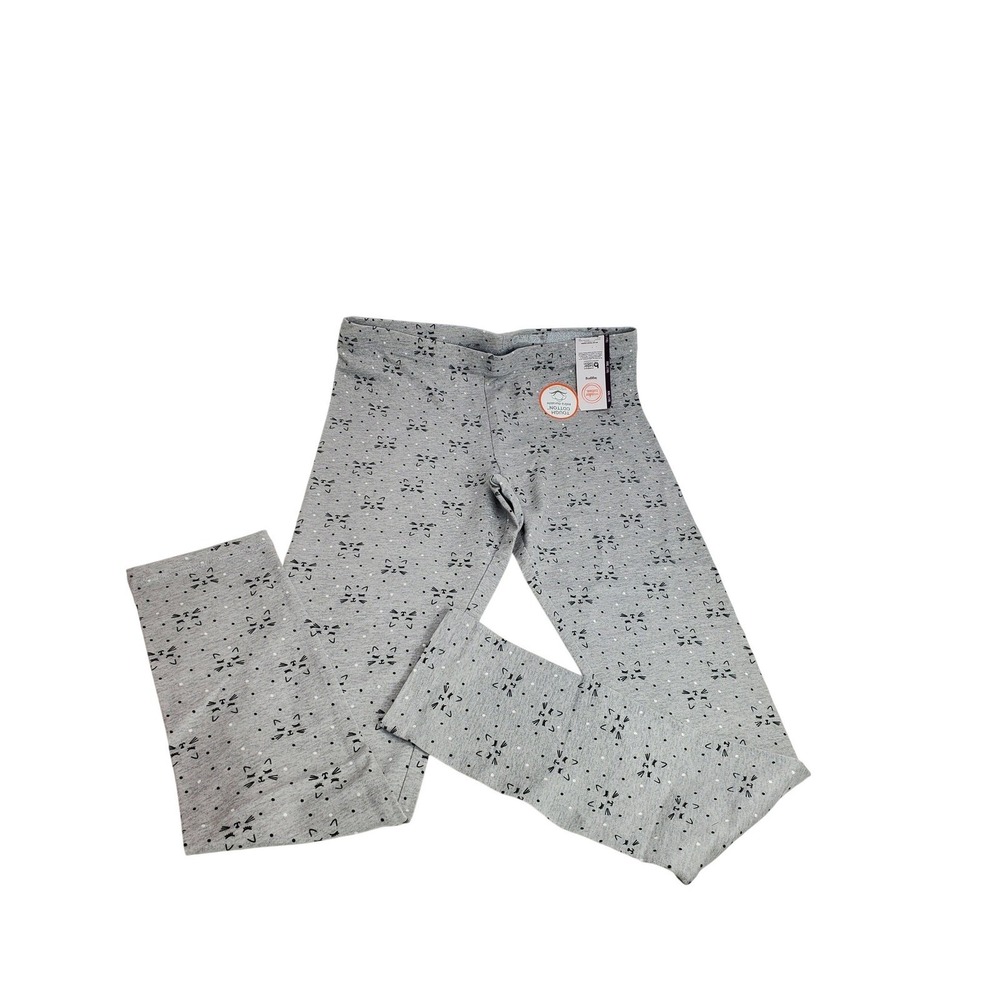 Wonder Nation Girls XXL 18 Gray Cat Polka Dot Tough Cotton Leggings NWT unique!
